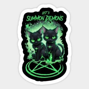 Let's Summon Demons - Evil Black Cats Edition Sticker